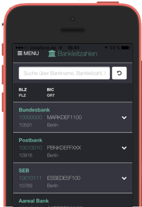 Bankleitzahlensuche - BLZ-Suche