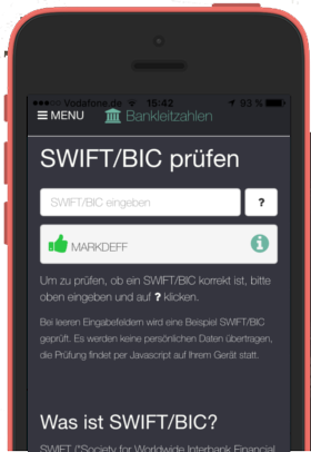 SWIFT/BIC prüfen